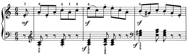 Score excerpt: The Wild Rider